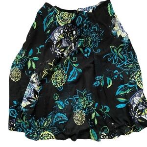 Chico's Floral Lined Skirt‎ Side Zip A-Line Cotton SZ 2